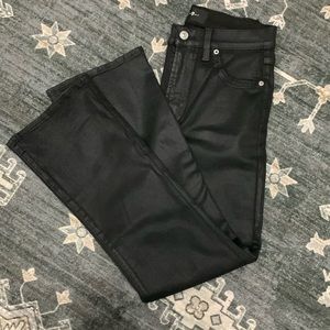 7for all Mankind black coated jeans